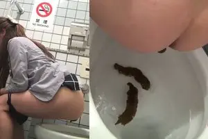 Японская женщина какает в общественном туалете 3